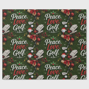 Papel De Regalo Dicho divertido de Navidad de golf en hierba verde