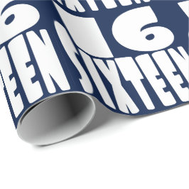 Papel De Regalo Dieciséis en letras grandes