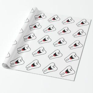Papel De Regalo Dientes felices adaptables para su práctica denta