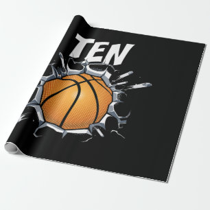 Papel De Regalo Diez años de la fiesta de cumpleaños del baloncest