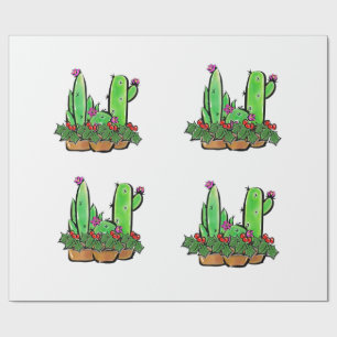 Papel De Regalo Diferentes fiestas navideñas Cactus cactus succule