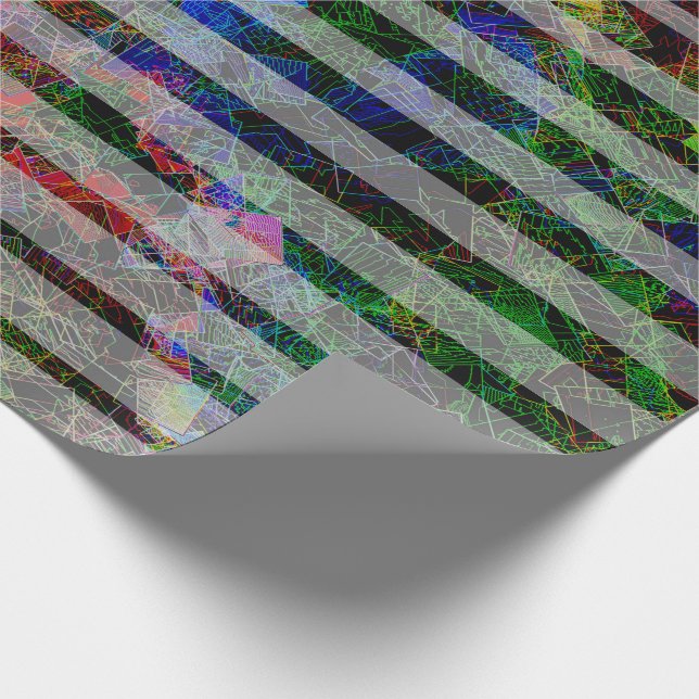 Papel De Regalo Diferentes rayas y cuadrados raspados de líneas (Esquina)