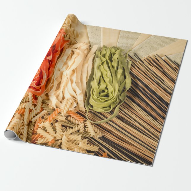 Papel De Regalo Diferentes tipos de pasta (Desenrollado)