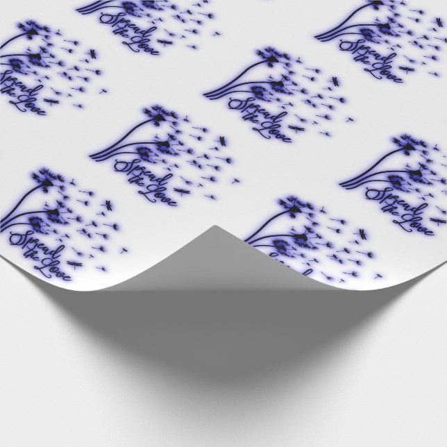 Papel De Regalo Difundir el amor Dandelions y Dragonflies (Esquina)