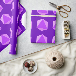 Papel De Regalo Dígitos poliedro púrpura
