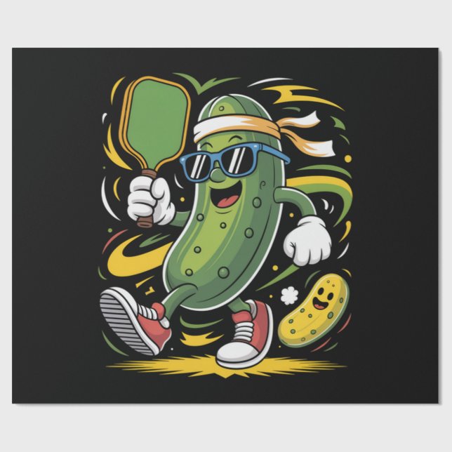 Papel De Regalo Dill pickle jugando pickleball (Superficie plana)