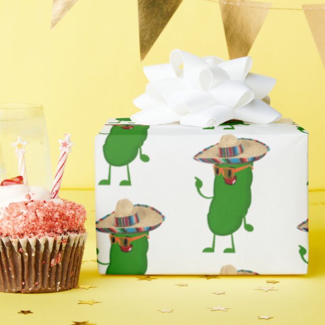 Papel De Regalo Dill Picklet con gafas y Sombrero (Fiesta de cumpleaños )