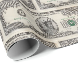 Papel De Regalo Dinero Divertido Millonario Vibra de Rico Impreso