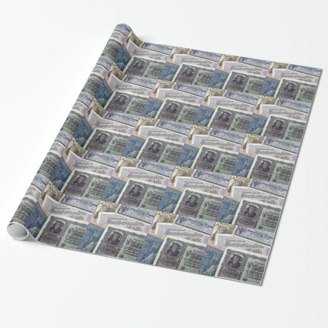 Papel De Regalo Dinero histórico (Desenrollado)