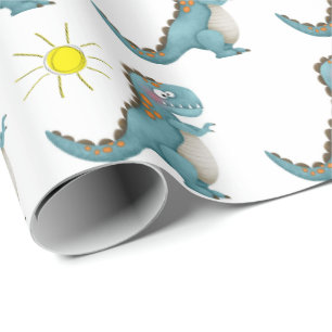 Papel de regalo - Dino Azul