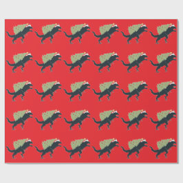 Papel De Regalo Dino de Navidad Divertida y Festiva