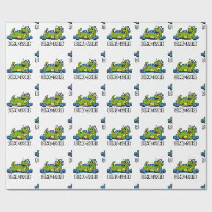 Papel De Regalo Dino Doloroso Gimnasio Levantando Pesas Fitness En