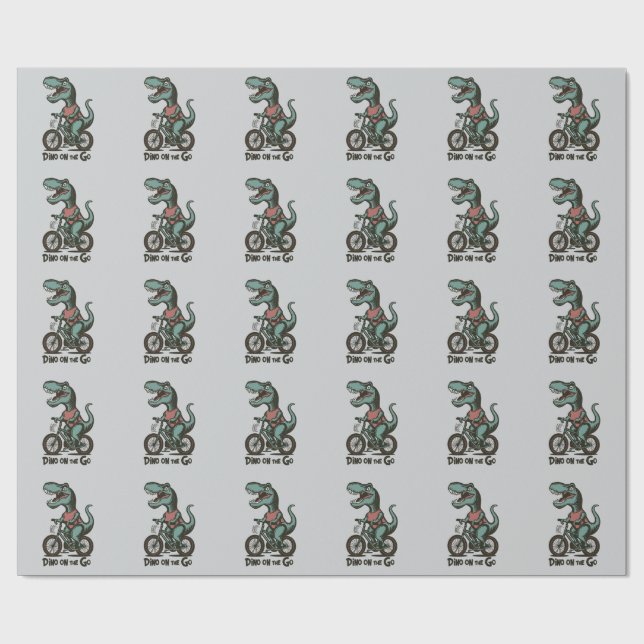 Papel De Regalo Dino en marcha (Superficie plana)
