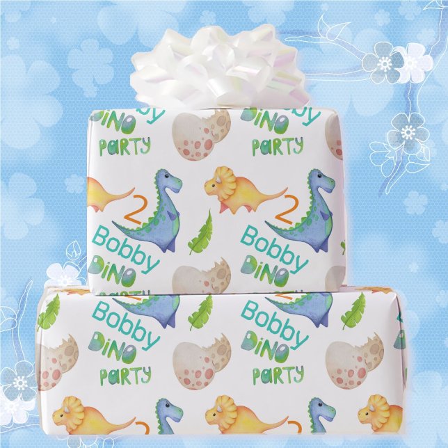 Papel De Regalo Dino Fiesta Cute Dinosaurio Nacimiento Niño Nombre (Subido por el creador)