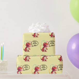 Papel De Regalo Dino Roar en el regalo crema