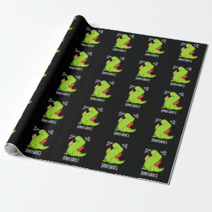 Papel De Regalo Dino-Salsa Chiste de Dinosaurio Divertido con Fond