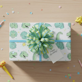 Papel De Regalo Dinosaur Gift Wrap Dino-Party Pastel