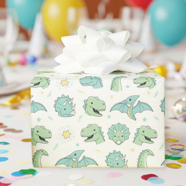 Papel De Regalo Dinosaur Gift Wrap Dino-Party Pastel (Subido por el creador)