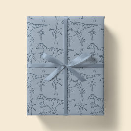 Papel De Regalo Dinosaur Pattern Modern Boy Dino Jungle Sage Green