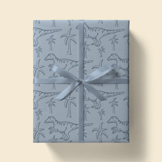 Papel De Regalo Dinosaur Pattern Modern Boy Dino Jungle Sage Green