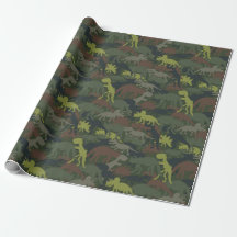 Dinosaur Silhouette Camouflaged Birthday Gift