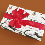 Papel De Regalo Dinosaur Tyrannosaurus Birthday Nombre personaliza<br><div class="desc">Este diseño puede ser personalizado en el área proporcionada cambiando la foto y/o el texto. O puede personalizarse haciendo clic en Personalizar esta plantilla y, a continuación, eligiendo la opción de hacer clic en el personalizar y eliminando o cambiando el color del fondo, agregando texto, cambiando el color o estilo...</div>