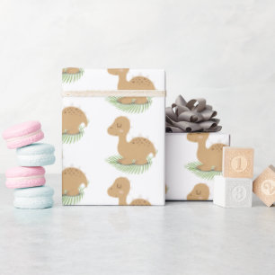 Papel De Regalo Dinosaurio Bebé En Hoja