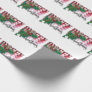 Papel De Regalo Dinosaurio con Navidades de Santa Claus