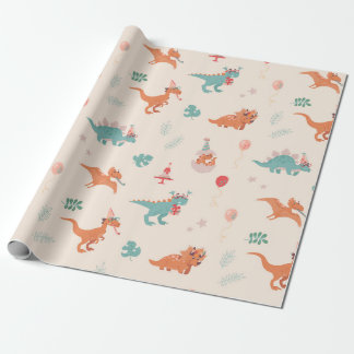 Papel De Regalo ¡Dinosaurio de cumpleaños!