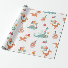 Papel De Regalo ¡Dinosaurio de cumpleaños!