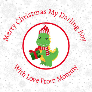 Papel De Regalo Dinosaurio de Navidades sonrientes personalizados