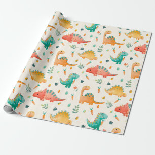 Papel De Regalo Dinosaurio de primavera