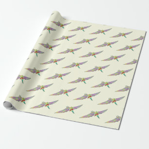 Papel De Regalo Dinosaurio festivo Pterodáctilo colorido