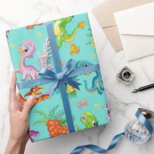 Papel De Regalo Dinosaurio juguetón