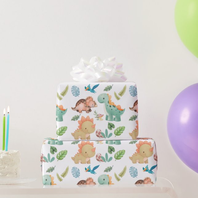 Papel De Regalo Dinosaurio lindo (Regalos de fiesta)