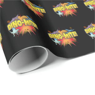 Papel De Regalo Dinosaurio Lover Dinamita Dino-mite Pun