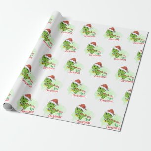 Papel De Regalo dinosaurio mis primeros navidades