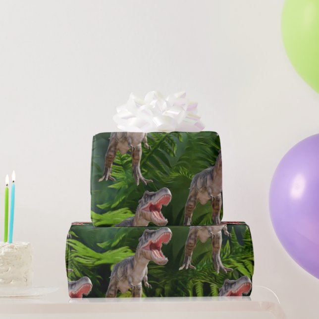 Papel De Regalo Dinosaurio Nacimiento Selva Jurásica Mundo (Regalos de fiesta)