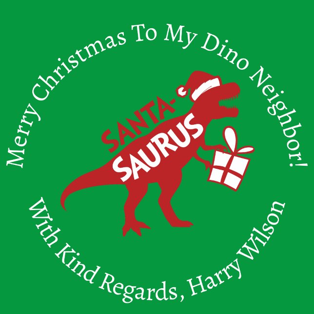 Papel De Regalo Dinosaurio Santa-Saurus de Navidades rojos persona (Subido por el creador)
