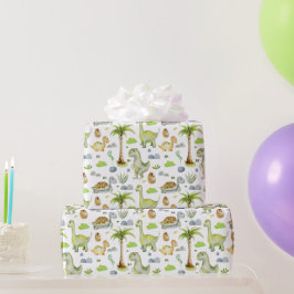 Papel De Regalo Dinosaurios bebés y tortugas