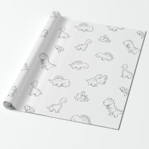 Papel De Regalo Dinosaurios de bebé mínimos