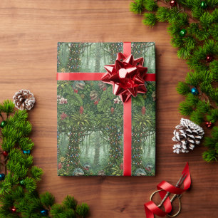 Papel De Regalo Dinosaurios de Navidad en la Jungla Jurásica