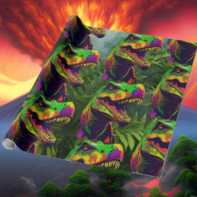 Papel De Regalo Dinosaurios Jungla Verde Aniversario de los niños (Bring your dream party to life with our selection of quality Dinosaur themed party supplies)