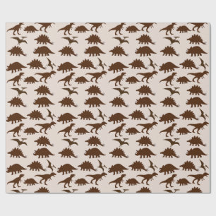 Papel De Regalo Dinosaurios Marrones
