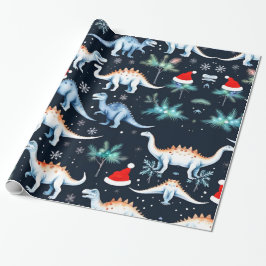 Papel De Regalo Dinosaurios navidades