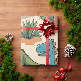 Papel De Regalo Dinosaurios Personalizados adorables con regalo Be