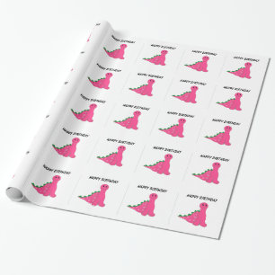 Papel De Regalo Dinosaurios rosados