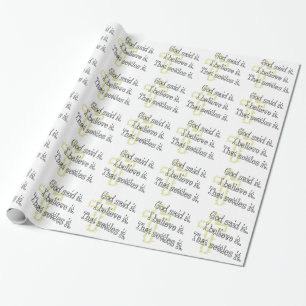 Papel De Regalo Dios lo dijo en letras marrones