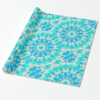Papel De Regalo Diosa azul del hielo, cristales abstractos del