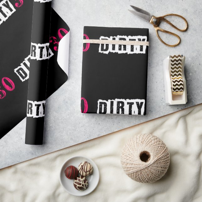 Papel De Regalo Dirty Y Flirty 30 Birthday Party Hot Pink (Artesanía)